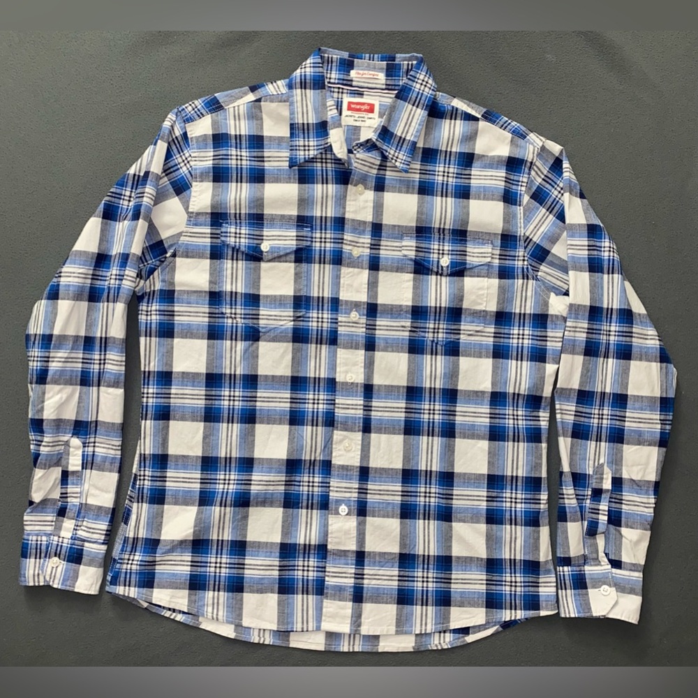 Vintage Wrangler Indigo Greensboro NC Button Down Men’s Large